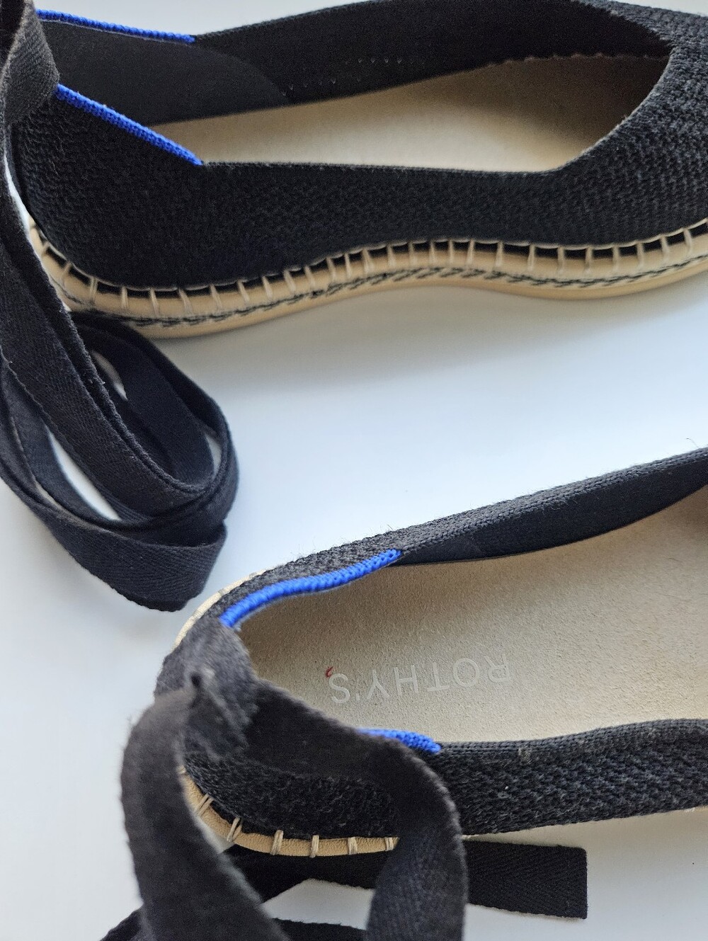 Rothy's Black Knit Ankle Wrap Espedrilles - Picture 7 of 10